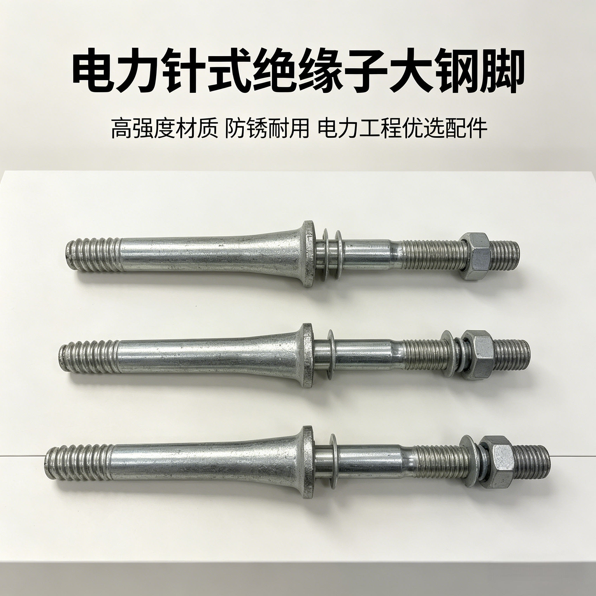 Metal rod-shaped components with large steel feet for export of power pin insulators Application Scenario