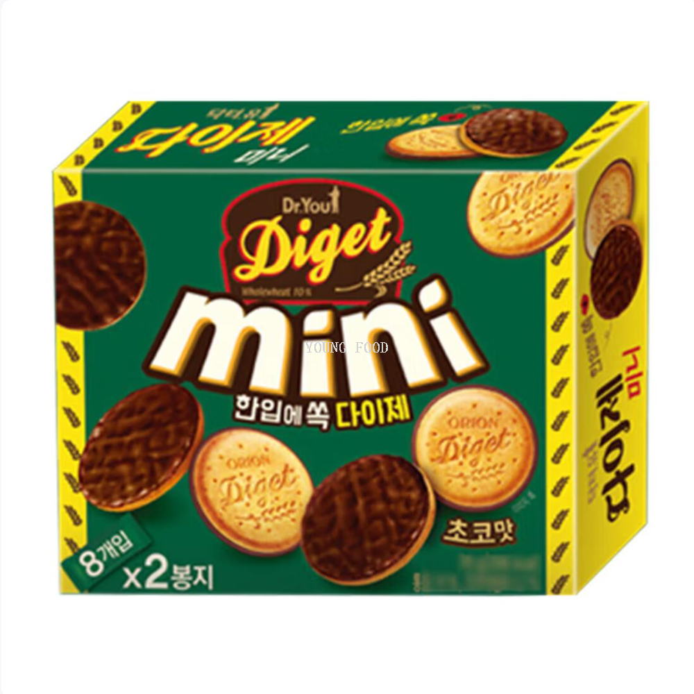 Free shipping! Korean imported Lotte chocolate-flavored whole wheat mini cookies 80g chocolate filling