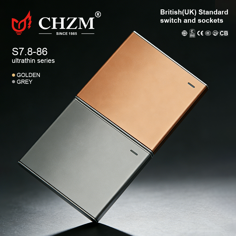 CHZM estándar europeo negro plata socket switch panel toro delixi el mismo tipo de fuente de alimentación de pared Specification image
