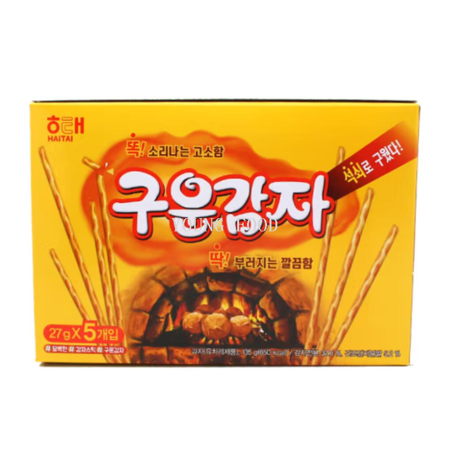 Free shipping! Korean imported Haetae charcoal-baked potato stick cookies 135g baking process, rich potato aroma, crispy potato sticks