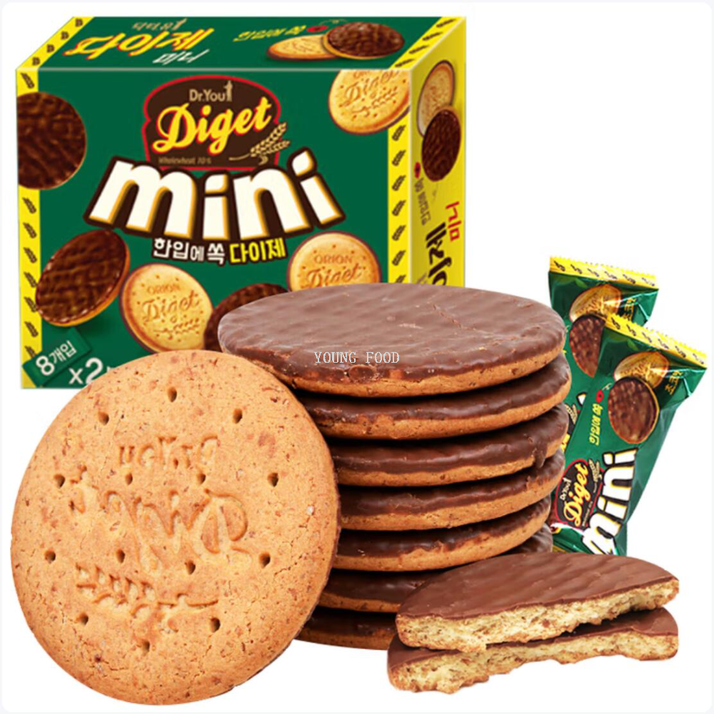 Free shipping! Korean imported Lotte chocolate-flavored whole wheat mini cookies 80g chocolate filling Specification image