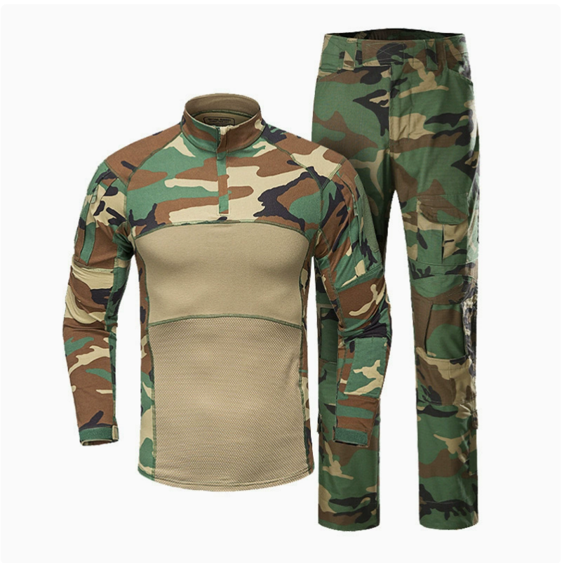 Waterproof and windproof knitted frog suit, long-sleeved suit, camouflage suit, men's shirt, cross-border frog suit, outdoor training camouflage tactical suit Application Scenario