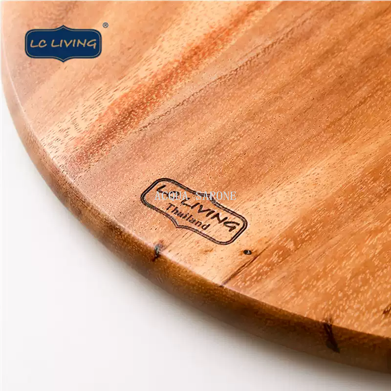 Free shipping! lcliving Thai imported solid wood household cutting board, round kitchen cutting board, large Chinese cutting board Specification image