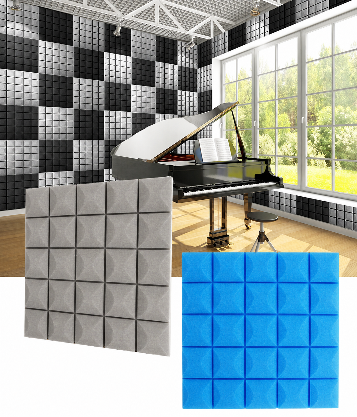 High-density sound-absorbing egg cotton! It can reduce echo and noise, is flexible and shock-absorbing without deformation, comes with self-adhesive backing for easy installation, and is suitable for e-sports rooms, recording studios, and live streaming rooms. Multiple colors and styles are available for selection pic 1