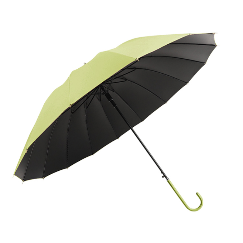 Hengdun high-end leather hook-shaped black rubber long-handled umbrella, thickened black rubber for strong sun protection, enlarged umbrella surface for wind resistance, straight handle umbrella, couple, student, male and female, commuting, high appearance level, all-weather umbrella, supports wholesale, custom logo pic 3
