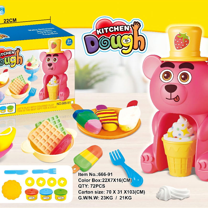 Bear Ice Cream Dessert Play Dough Kitchen Set Item Picture