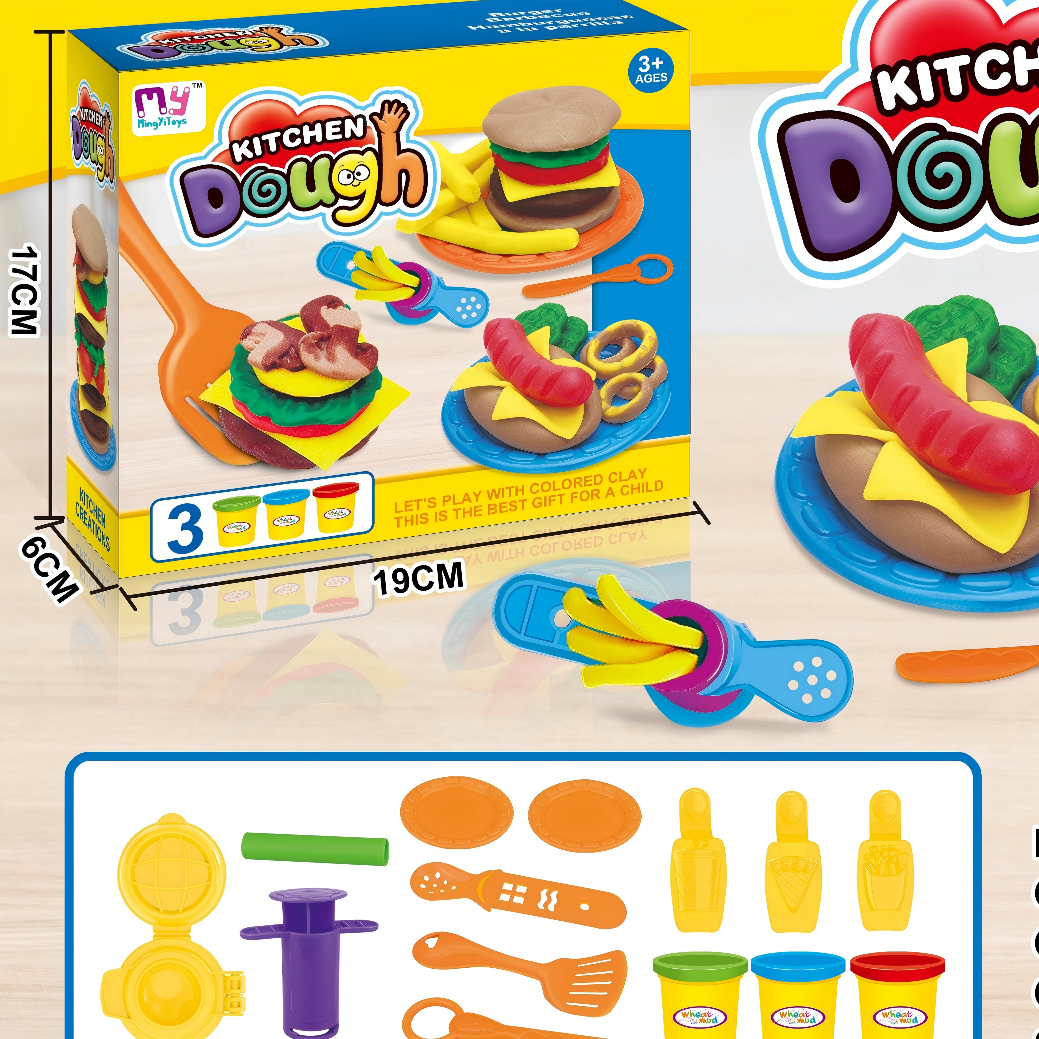 Weastern  steak  Pasta Play Dough Kitchen Set Specification drawing