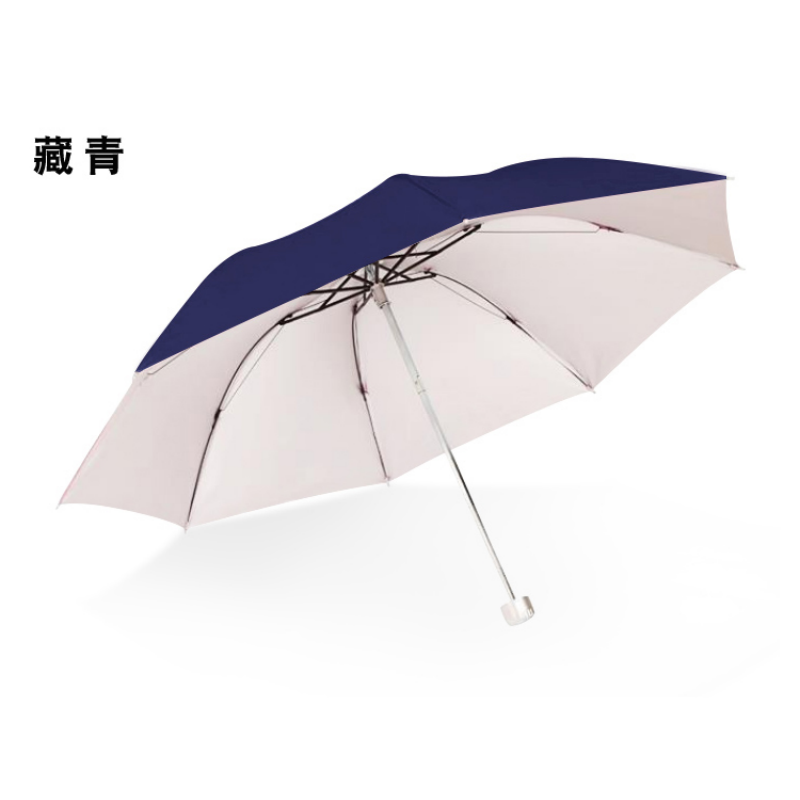 Hengdun simple solid color silver gel coated sun umbrella UV protection free design customizable advertising logo three-fold portable folding umbrella available in multiple colors for opening event gift wholesale umbrella Item Picture