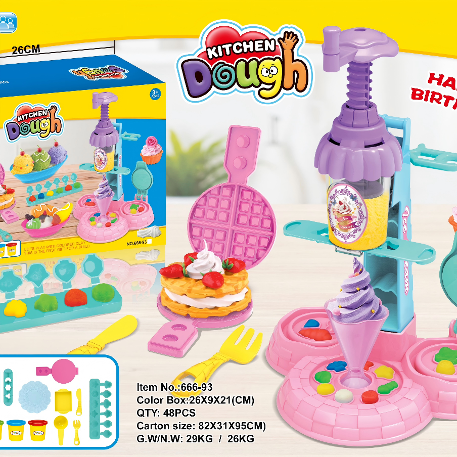 Birthday Caker And Ice Cream Play Dough Kitchen Set Item Picture