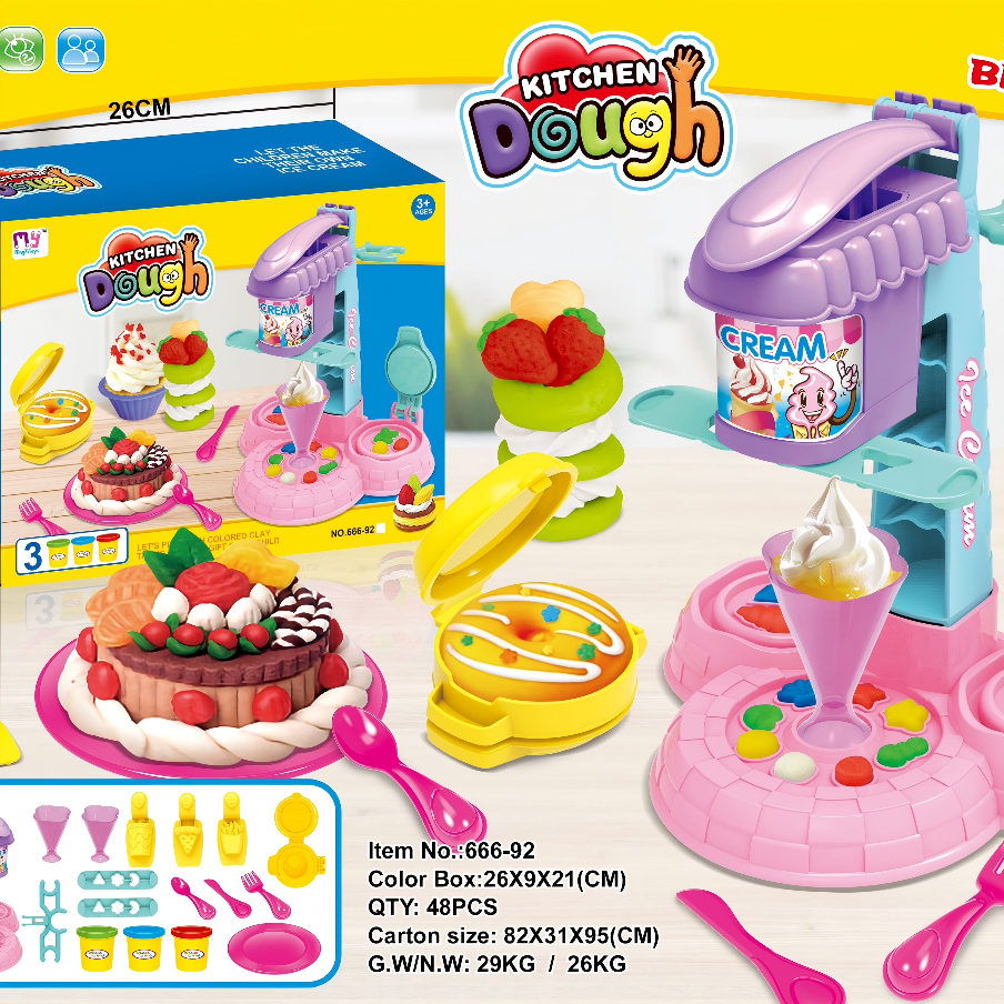 Birthday Caker And Ice Cream Play Dough Kitchen Set Application Scenario