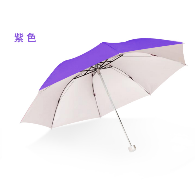 Hengdun simple solid color silver gel coated sun umbrella UV protection free design customizable advertising logo three-fold portable folding umbrella available in multiple colors for opening event gift wholesale umbrella Application Scenario