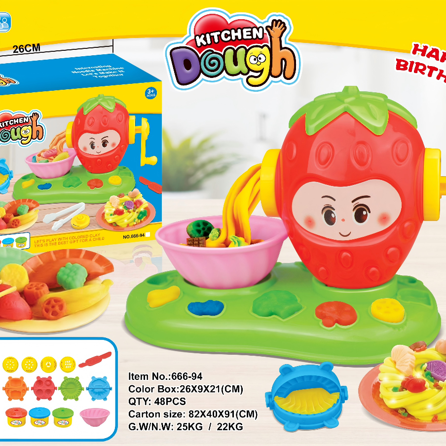 Strawberry Character Pasta Maker Play Dough Kitchen Set Application Scenario