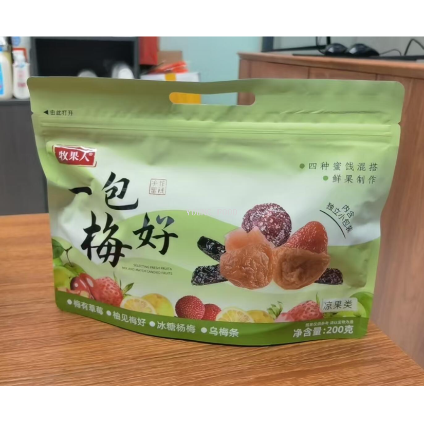Free shipping! One bag of Muguoren's Meihao 200g mixed dried fruits, candied fruits and preserved fruits allows you to enjoy four kinds of fruits Specification image