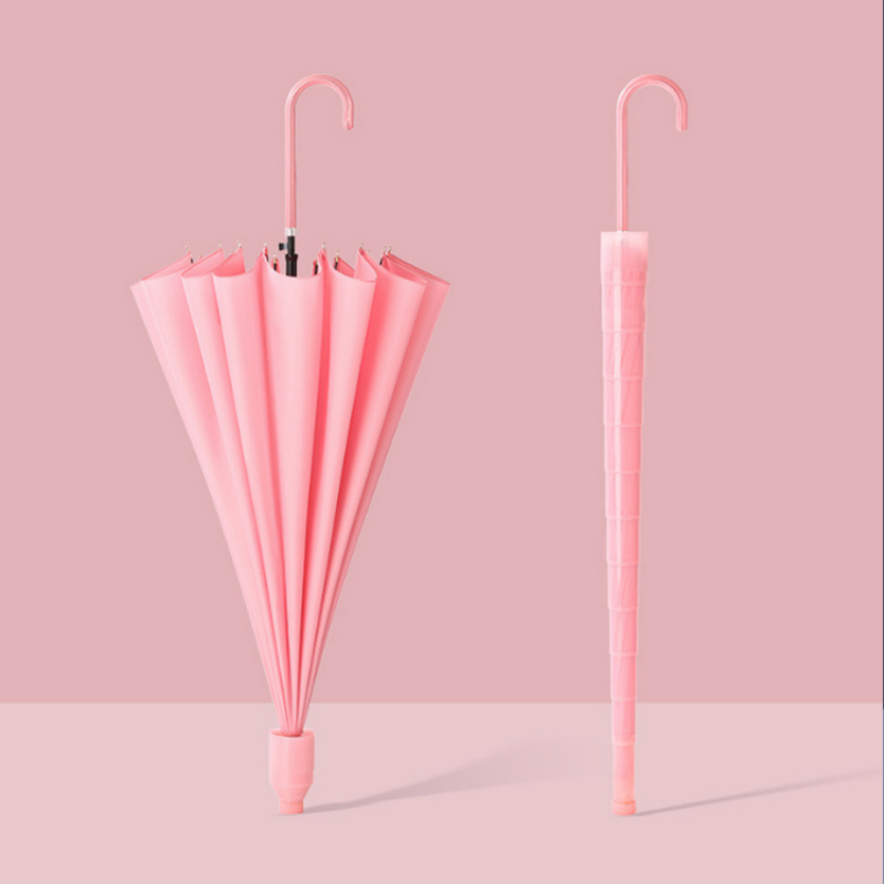 Hengdun Macaron multi-color available, long-handled curved hook umbrella with waterproof cover to keep hands dry, 16-bone reinforced wind-resistant straight pole umbrella, artistic and simple, men's and women's commuting umbrella, supports wholesale and custom logo Application Scenario