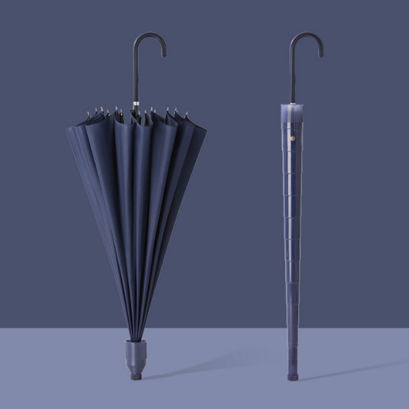 Hengdun Macaron multi-color available, long-handled curved hook umbrella with waterproof cover to keep hands dry, 16-bone reinforced wind-resistant straight pole umbrella, artistic and simple, men's and women's commuting umbrella, supports wholesale and custom logo Item Picture
