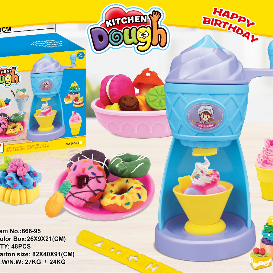Ice Cream And Donut Sweet Shop Play Dough Kitchen Set full figure