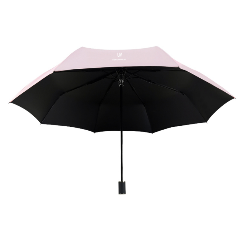 Constante escudo simple color sólido UV sunguard paraguas con recubrimiento de vinilo paraguas fuerte anti-uv manual triple plegable paraguas portátil paraguas de doble uso soporte de paraguas diario de traslado al por mayor logotipo personalizado Specification image