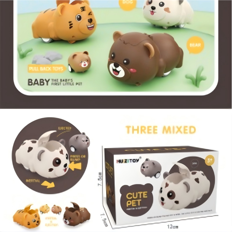 Cute Pet Pull Back & Ejection Inertial Car Toy details Picture