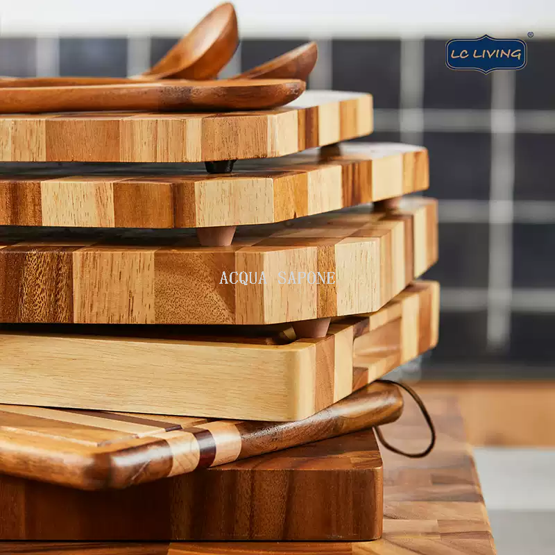 Free shipping! lcliving Thai imported acacia wood, unpainted, wax-free, thickened checkerboard cutting board, small grid cutting board Application Scenario