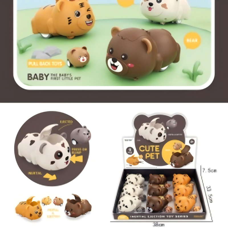 Cute pet recoil car toy details Picture
