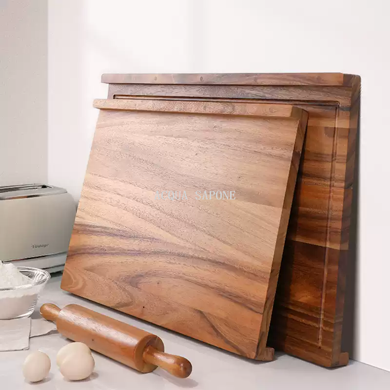Free shipping! lcliving Thai imported acacia wood solid wood chopping board, paint-free and wax-free large cutting board details Picture