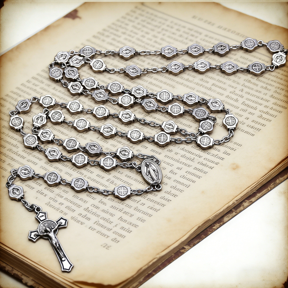 Metal retro silver alloy Benedict long necklace, suitable for both men and women, cross-border hot sales wholesale