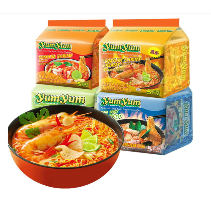 Free shipping! Multi-flavor Thai imported instant noodles, Instant Noodles and Yangyang 5-pack * 70g, just steep in boiling water and ready to eat