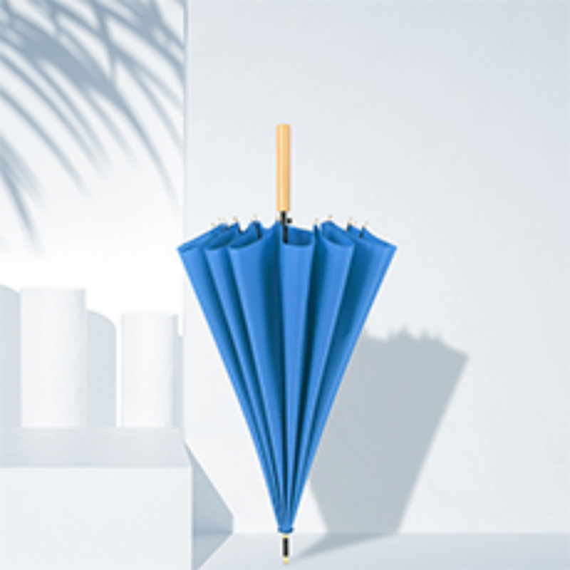 Constante escudo original madera sólida mango de 16 huesos mango largo paraguas simple color sólido más grande y reforzado antitormenta paraguas de barra recta para hombres y mujeres sol y lluvia paraguas de doble uso multicolor soporte opcional al por mayor logotipo personalizado Specification image