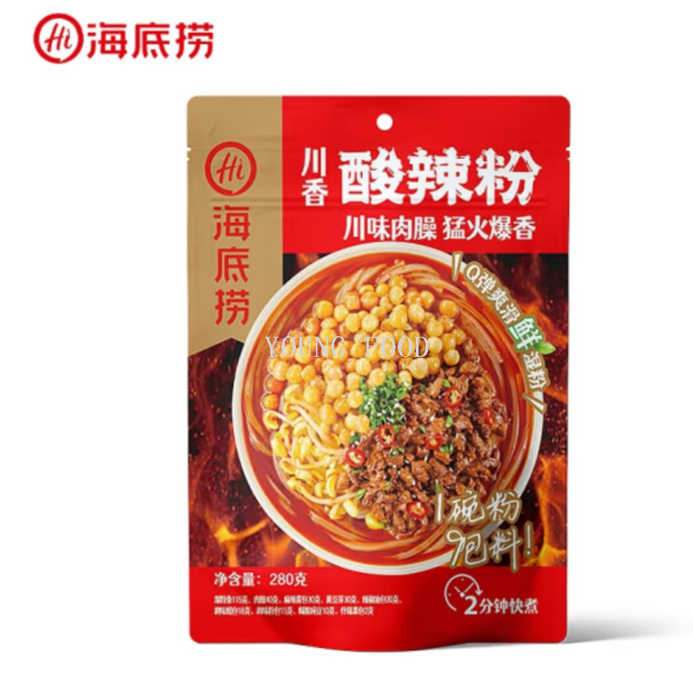 Free shipping! Multi-flavor Haidilao Sichuan-flavored Spicy and Sour Noodles 280g, late-night snack instant noodles, fast food, ready-to-eat breakfast details Picture