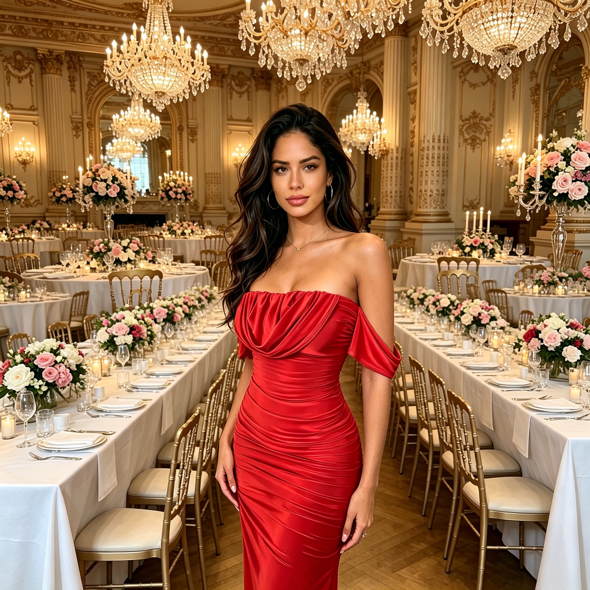 The 2026 new style of the same popular foreign trade cross-border new mesh pleated one-shoulder dress for spring and summer women's evening dress, which covers the buttocks