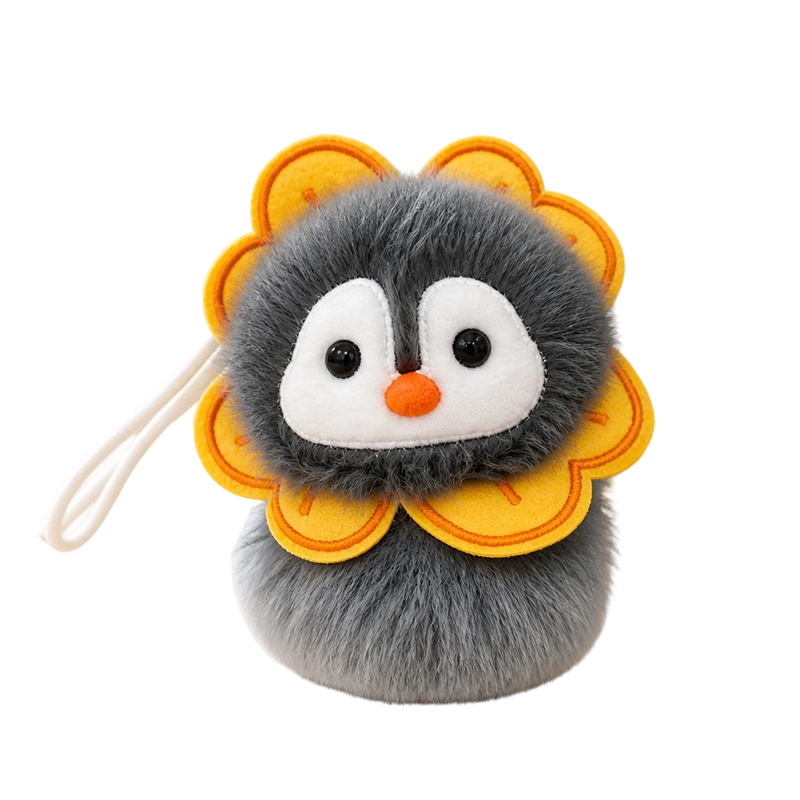 Flower Penguin Creative 4-inch plush pendant, claw machine doll, key pendant, car schoolbag pendant, gift, cartoon transformation keychain, dress-up doll pendant, plush toy, cute wholesale pendant Item Picture