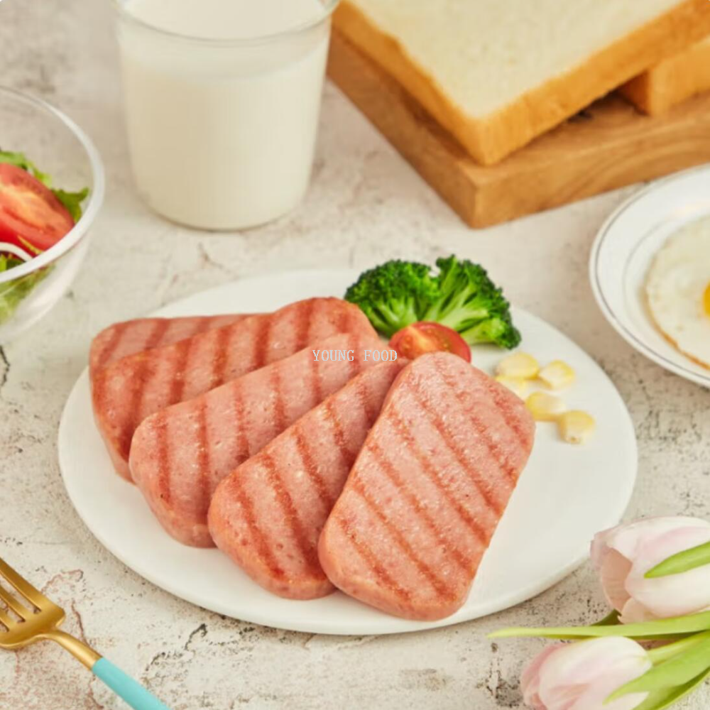 Free shipping! Danish imported tulip low-salt pork luncheon meat can 340g, light in taste, healthy and delicious Application Scenario