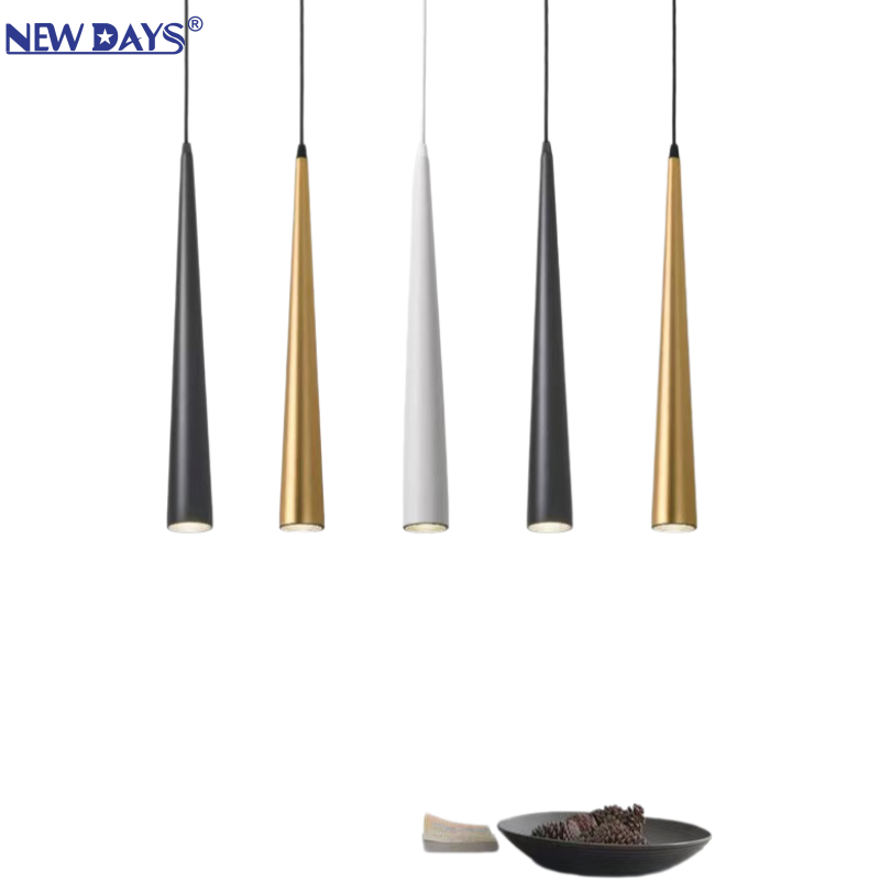 NEWDAYS brand cross-border new led hanging line chandelier, long single-head lamp for living room and dining room, simple and creative indoor aluminum material lamp small chandelier
