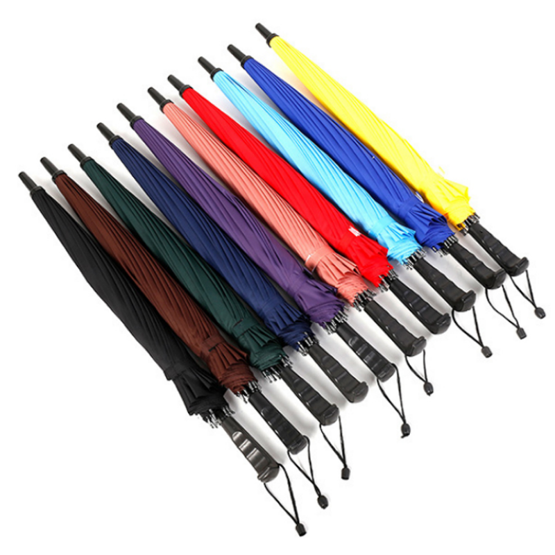 The Hengdun 16-bone reinforced straight-bar automatic umbrella opens in one second. It is windproof and reinforced, resistant to wind and heavy rain. The frosted handle is comfortable and anti-slip. Multiple colors are available. It is a business and commuting umbrella that can be used in both weather and rain. Customized logo is available for wholesale