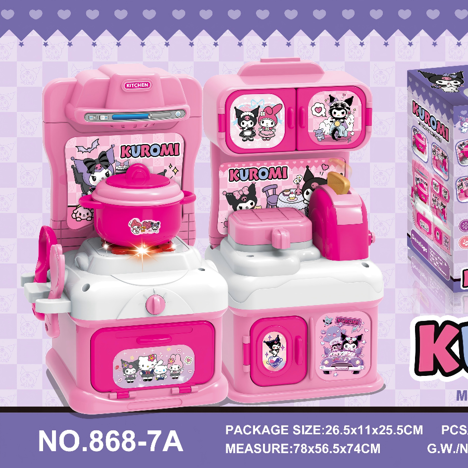 Kuromi Dual Zone Light & Sound Kitchen Playset with Pot & Toaster full figure