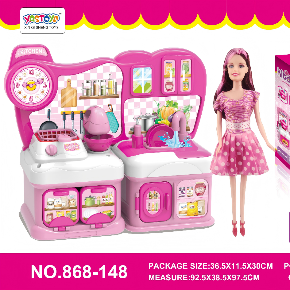 1. Dream Pink Kitchen Playset with Fashion Doll