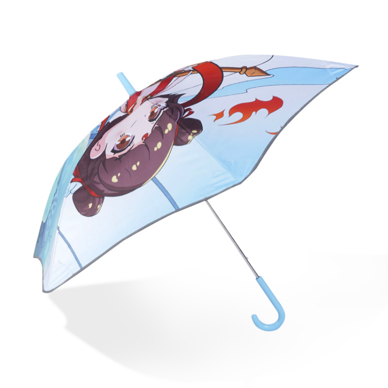 Hengdun rounded corner anti-puncture children's safety umbrella, anti-pinching hand-pushing and opening, cartoon unicorn, special umbrella for boys and girls to go to school, reflective strip edge, black rubber coating, all-weather and all-weather, straight pole umbrella, windproof and anti-storm umbrella Application Scenario