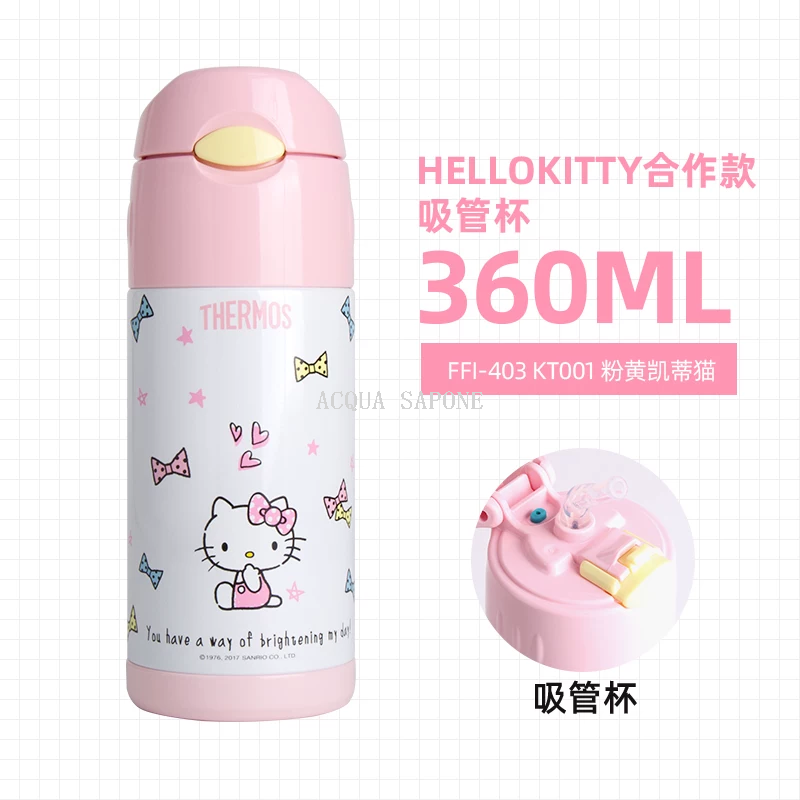 Free shipping! Thermos children's insulated straw Cup, cute cartoon stainless steel water cup for babies and primary school students