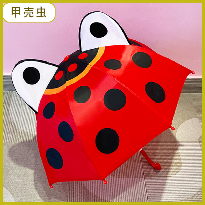 Hengdun 3D stereoscopic children's umbrella, specially designed for kindergarten babies to prevent hand pinching, long-handled umbrella with a round handle to protect hands, suitable for both weather and rain. Cute animal/princess-style rain gear for primary school students available for wholesale Specification image