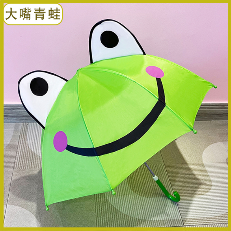 Hengdun 3D stereoscopic children's umbrella, specially designed for kindergarten babies to prevent hand pinching, long-handled umbrella with a round handle to protect hands, suitable for both weather and rain. Cute animal/princess-style rain gear for primary school students available for wholesale Item Picture