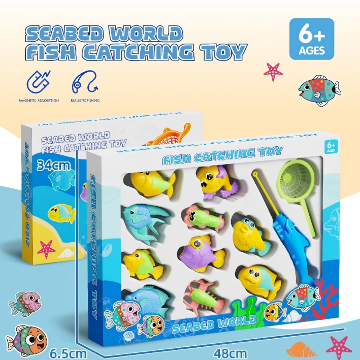 TL6639 Underwater World Magnetic Fishing and Catching Set: Children's Early Education, Intelligence, Water Play and Interactive Toys