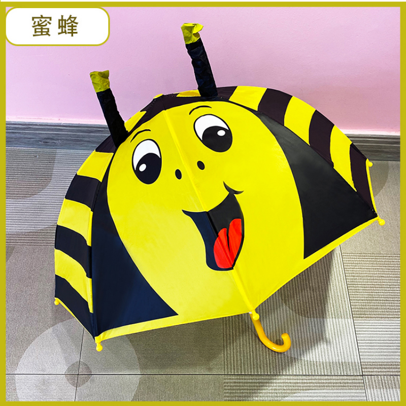 Hengdun 3D stereoscopic children's umbrella, specially designed for kindergarten babies to prevent hand pinching, long-handled umbrella with a round handle to protect hands, suitable for both weather and rain. Cute animal/princess-style rain gear for primary school students available for wholesale Application Scenario