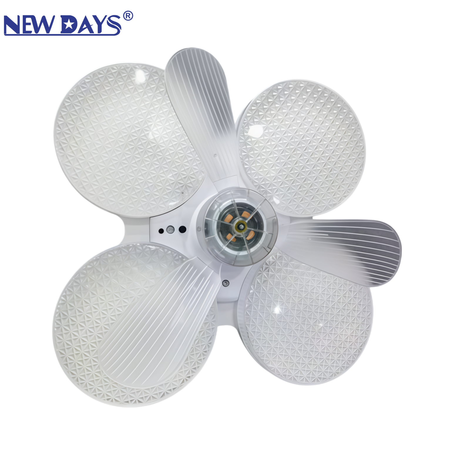 NEWDAYS brand's cross-border new four-circle flying saucer fan light, led three-blade and six-blade fan blades, three-color light band remote control, energy-saving lighting fan ceiling