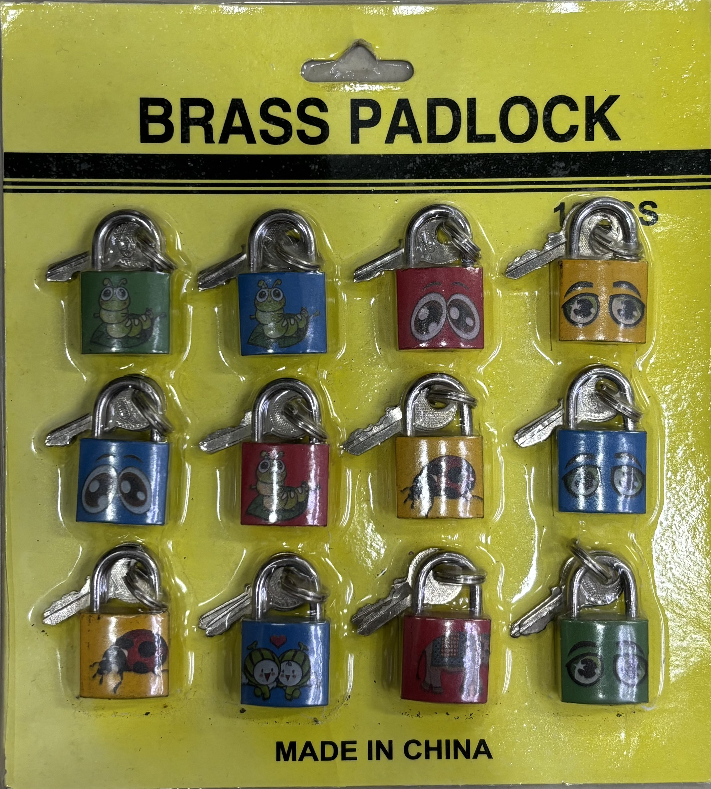Pujiang fangyuan cerradura de dibujos animados cerradura de alarma cerradura de cuatro lados cerradura de esquina redonda grande