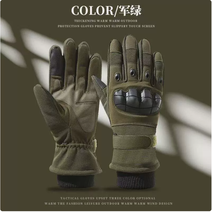 Fleece warm, wear-resistant and cold-proof ski tactical gloves, winter outdoor windproof and anti-slip mountaineering handlebars and cycling gloves Item Picture