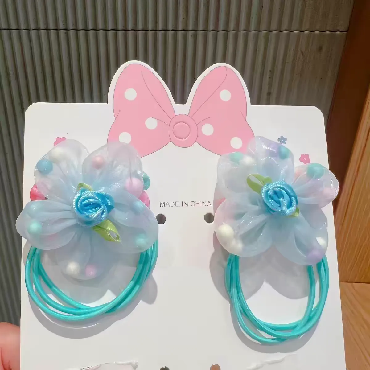 Children's cute flower hair bands, ponytails, bun heads, girls' sweet hair bands, high elasticity, no damage to hair, baby headwear, Yifan accessories detail image 4