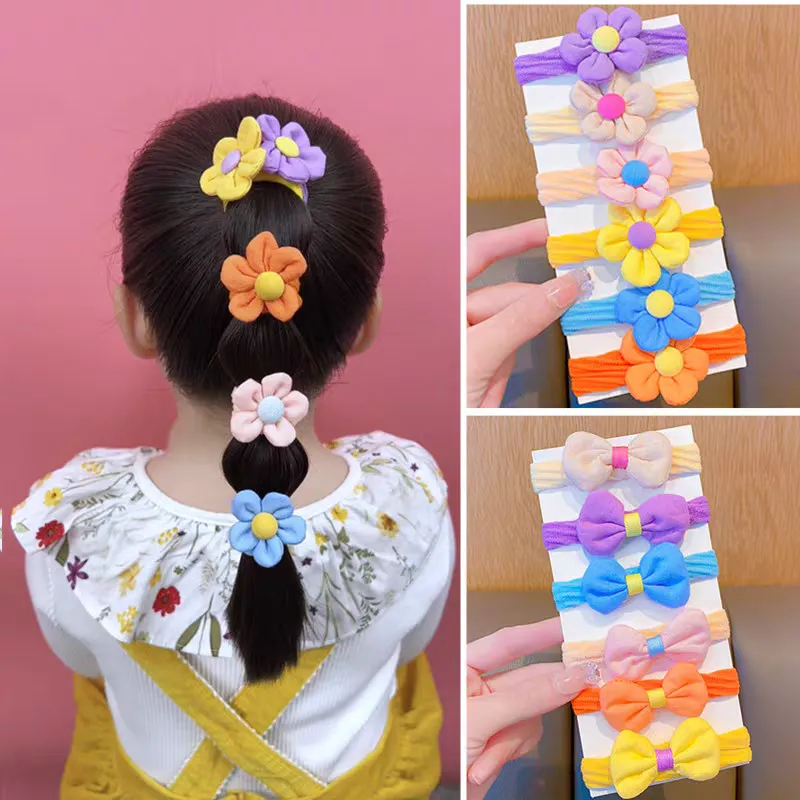 Non-hair-damaging children's bow hair tie, high-elasticity girls' bun hair circle, girls' hair tie, baby rubber band hair accessory, Yifan jewelry detail image 2