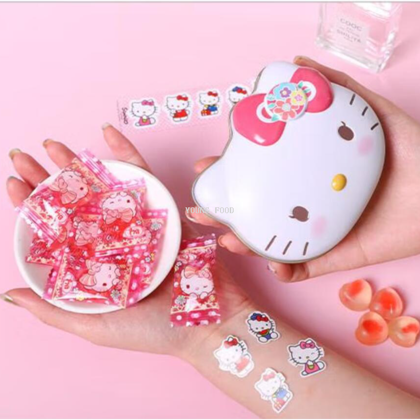 Free shipping! Bailijia Kawaii Guo Box 36g iron box packaging kT cat-shaped cute pet filled candy