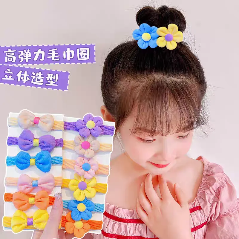 Non-hair-damaging children's bow hair tie, high-elasticity girls' bun hair circle, girls' hair tie, baby rubber band hair accessory, Yifan jewelry detail image 4