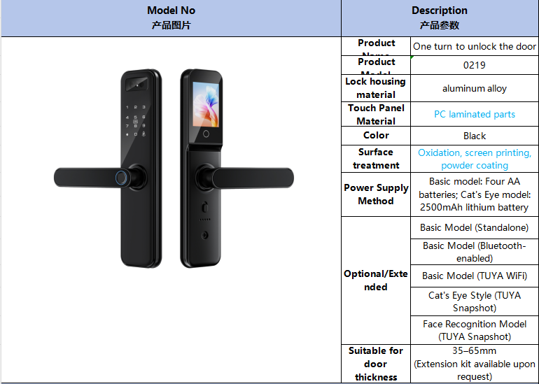 Facial recognition smart door lock, card-swiping smart door lock, remote APP connection and control K0219 pic 2